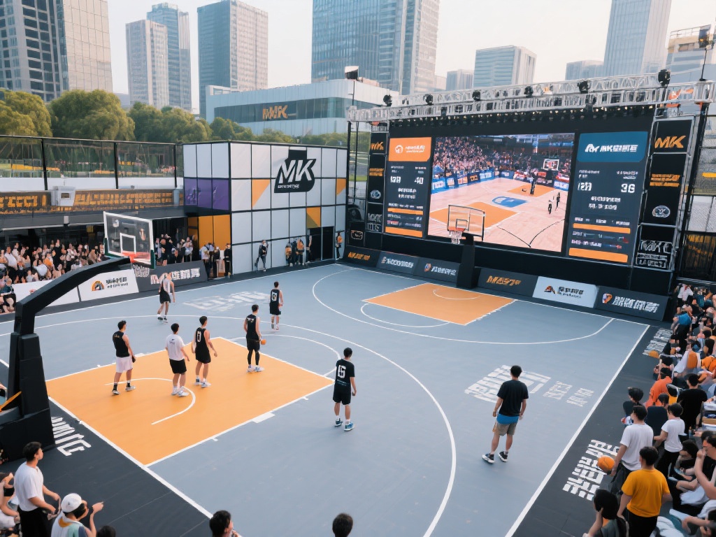 以某城市新落成的mk体育篮球场为例，这个场地采用了